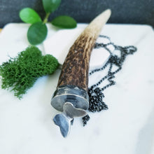 Load image into Gallery viewer, Real Deer Antler, Sterling Silver Talisman Necklace, Butterfly
