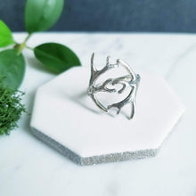 Load image into Gallery viewer, Sterling Silver Adjustable Antler Ring
