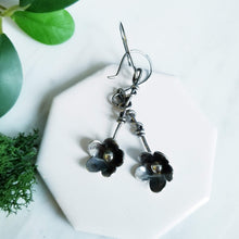 Load image into Gallery viewer, Sterling Silver Wrapped Flower Branch Earrings
