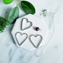 Load image into Gallery viewer, Heart Charms, Ruby Red Garnet Sterling Silver Necklace Valentine
