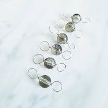 Load image into Gallery viewer, Smoky Quartz, Sterling Silver Double Ended Stitch Markers- Set of 6
