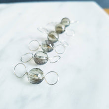 Load image into Gallery viewer, Smoky Quartz, Sterling Silver Double Ended Stitch Markers- Set of 6
