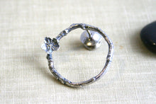 Load image into Gallery viewer, Twig Branch &amp; Flower Circle Sterling Silver Brooch
