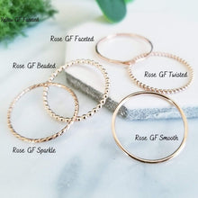 Load image into Gallery viewer, Slim Stacking Rings- Build your own stack- sterling silver, rose gold fill, yellow gold fill
