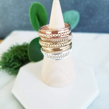 Load image into Gallery viewer, Slim Stacking Rings- Build your own stack- sterling silver, rose gold fill, yellow gold fill
