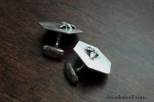 Load image into Gallery viewer, Sterling Silver Bee Honeycomb Cuff Links
